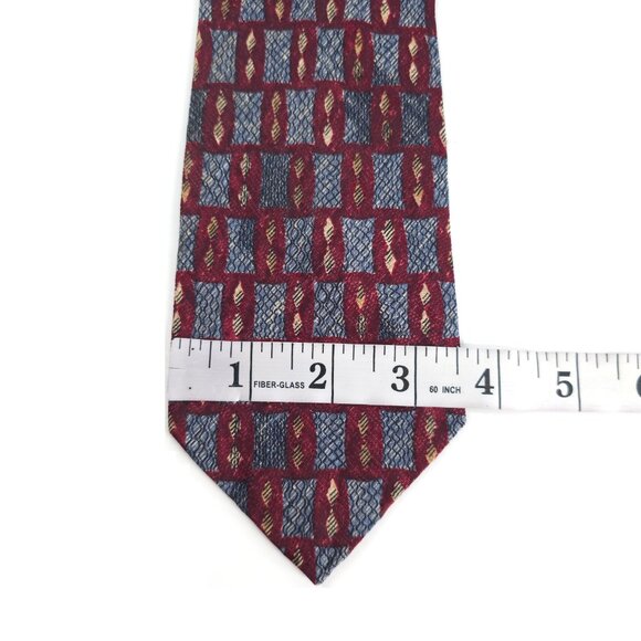 Louis Feraud Men Necktie 100% Silk Red Blue Size 60x4 - NWOT - Italy - Picture 4 of 5